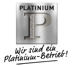 Auszeichnung Platinum - Das Kompetenzlabel der Keramikbranche für Castello Keramik GmbH